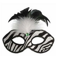 Zebra Print Feather Eye Mask